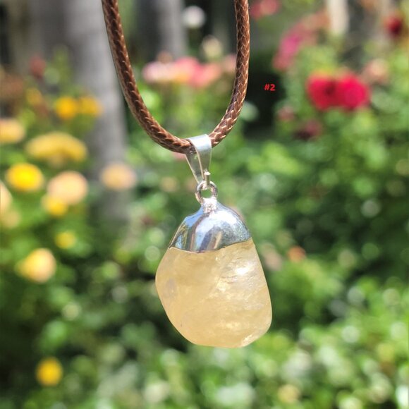 Citrine Crystal Gemstone Tumbled Pendants - Picture 6 of 8